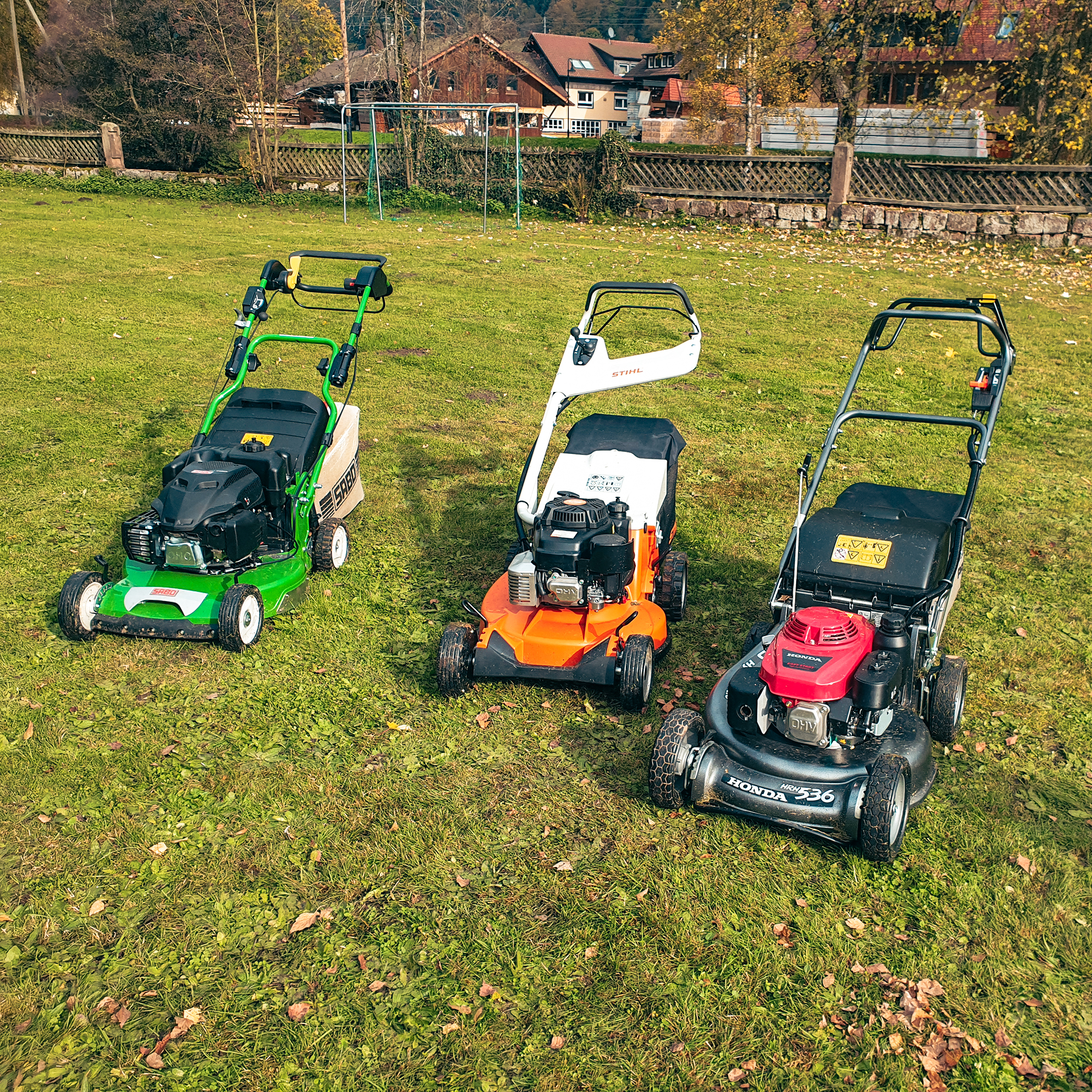 SABO, STIHL, Honda Rasenmäher im Test an unserem Standort Oberkessach in Schöntal